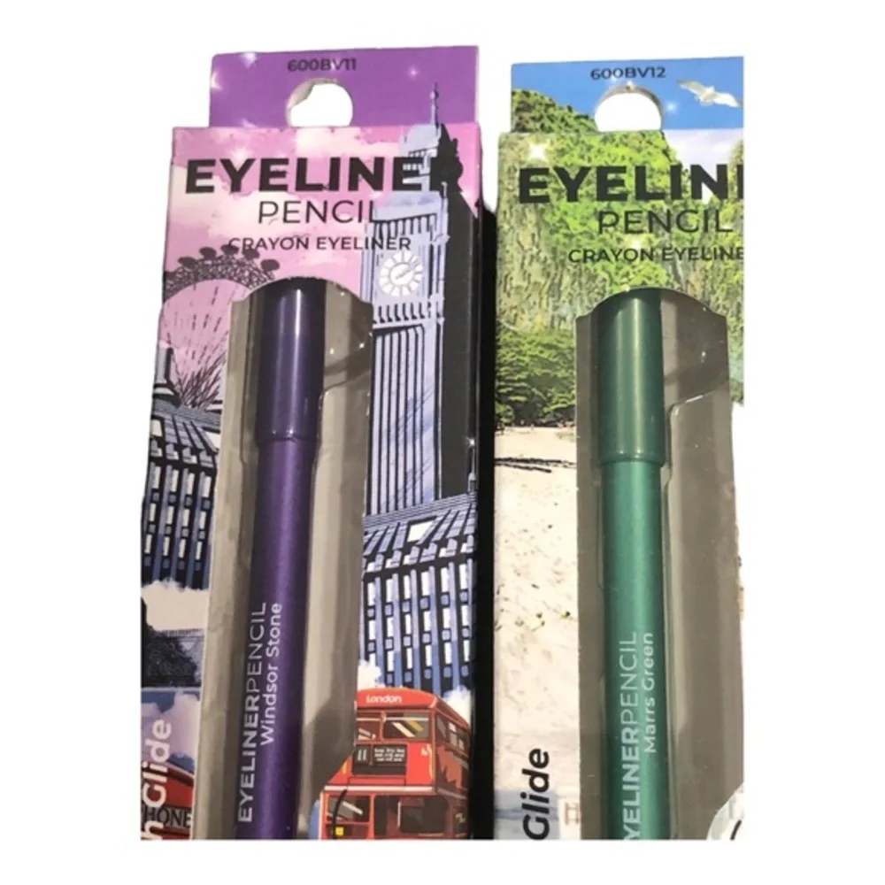 2pack metallic green and purple‎ waterproof smooth eyeliner pencils new